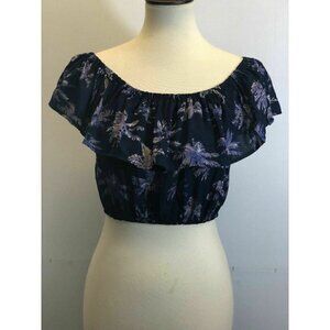 Swell Purple Floral Summer Nights Cropped Top L